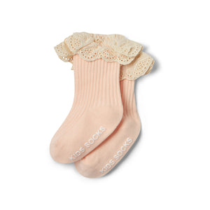 Mini chaussettes rose "dentelle".